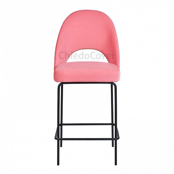 Стул Маллин барный, розовый вельвет, металлические ножки - Вид 3