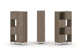 Стайл Проджект Набор стеллажа 1 сторон., 4 яр. SN.NS-421 Вяз Благородный/Металл Белый 754*400*1615 - Фото предпросмотра