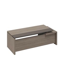 Стол руководителя с тумбой 3-ящичной с замком левый U.RUS РС 119 ДЧ/ЛС дуб виченца/лава серая - Фото предпросмотра