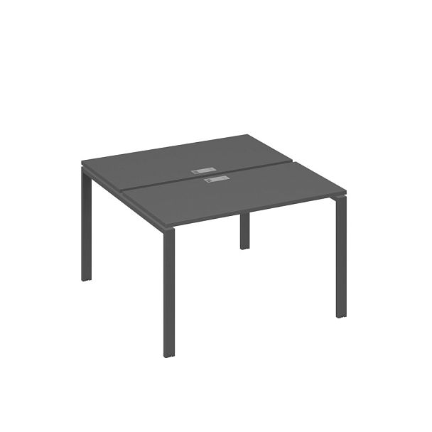 Станция 2х120 рабочая с металлокаркасом UNO A4 А4 Б1 170 БП антрацит премиум / металлокаркас антрацит - Вид 1