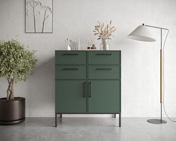 Большой комод с четырьмя ящиками и дверками Nicole NLN17G - Вид 6