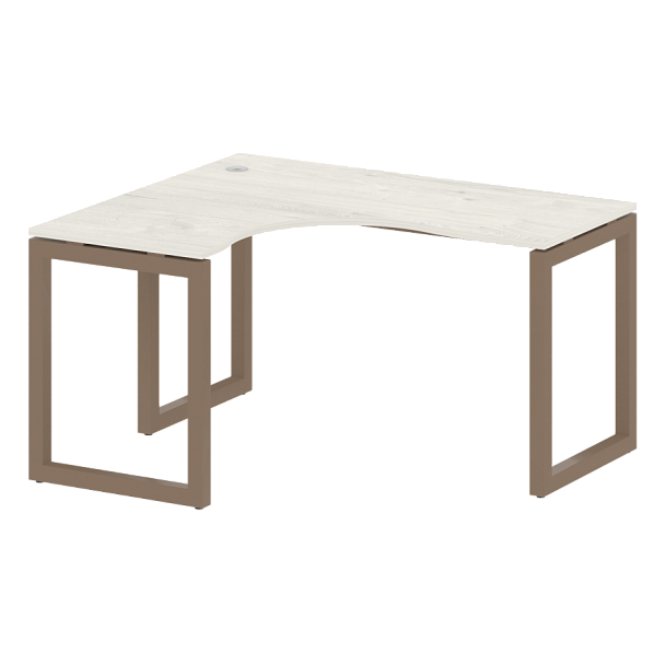 Metal System Quattro Стол криволинейный левый на О-образном м/к 50БО.СА-3 (L) Дуб наварра/Мокко металл 1400*1200*750 - Вид 1