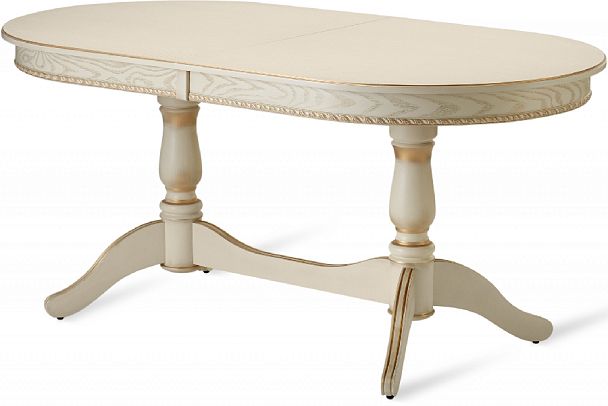 Стол деревянный раздвижной Барэнт 170(220)х90х76 Слоновая кость с золотой патиной - Вид 3