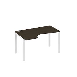 Стол эргономичный левый "Классика" на металлокаркасе UNO A4 А4 Б1 043 БП венге / металлокаркас белый - Фото предпросмотра
