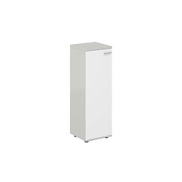 Шкаф средний 400х400х1200, 1 дв., з.ст HDF, левый / корпус: серый бархат; фасад: белый Сигма / Sigma - Фото предпросмотра