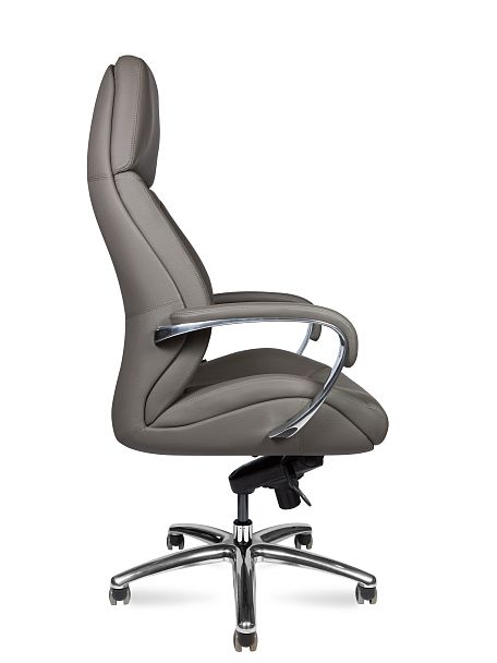 Кресло офисное / Porsche / темно-серая  кожа/ алюминий крестовина - Вид 4