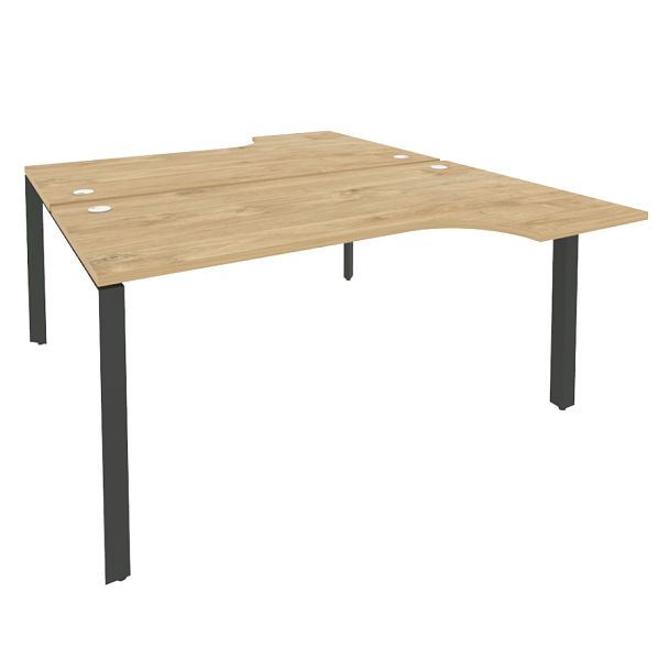 Onix Рабочая станция на П-образном м/к O.MP-D.SA-1 Тиквуд светлый/Антрацит металл 1580*1995*750 (1475/460) - Вид 1