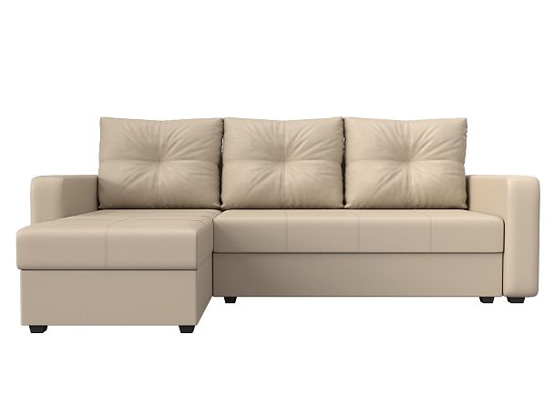Диван угловой Ливерпуль Лайт левый угол Экокожа бежевый - Вид 2