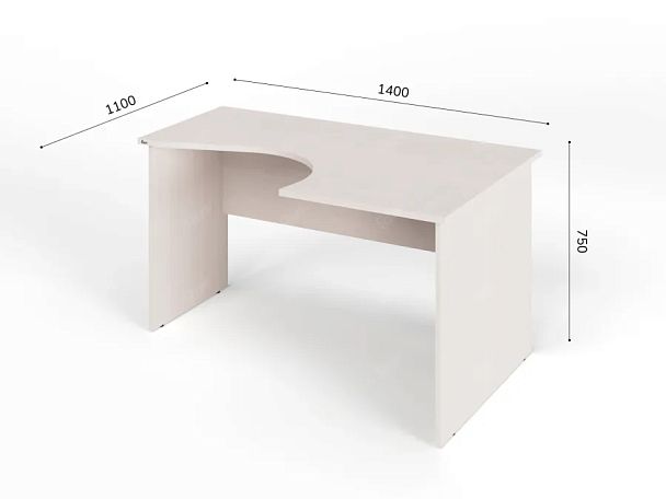 ЛАЙТ / LIGHT RLG005-14x11R Угловой стол 140x100x75 Дуб Молочный - Вид 3