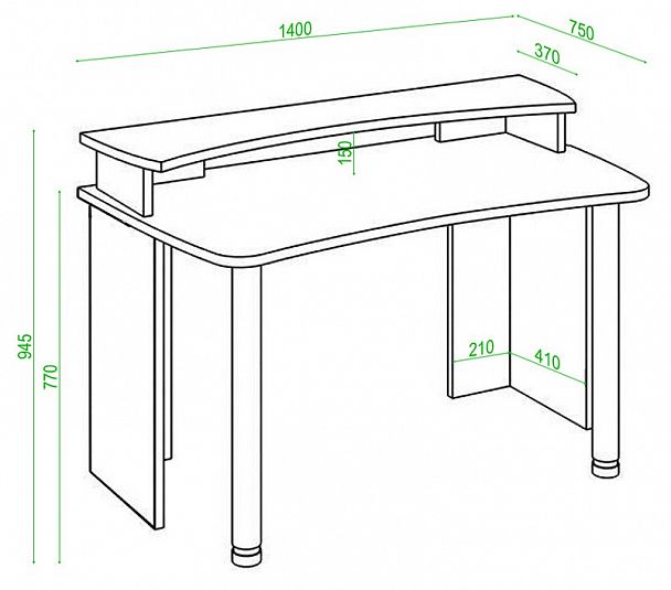 Стол офисный Домино Lite СКЛ-Софт140+НКИЛ140 - Вид 2