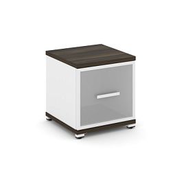 Concept Шкаф 1 узкая секция, 1 ниша CN.STU-113 RMW W Дуб Мали/Белый Бриллиант/Металл Белый/Сатин 420*420*450 - Фото предпросмотра