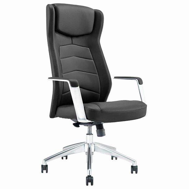 Кресло BRABIX PREMIUM Viking EX-759, синхромеханизм, алюминий, натуральная кожа, черное, 532933 - Вид 3