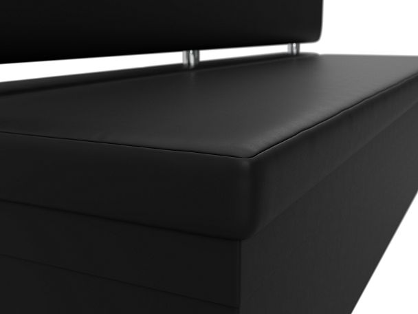 Кухонный прямой диван Стайл (полностью экокожа черная) - Вид 4