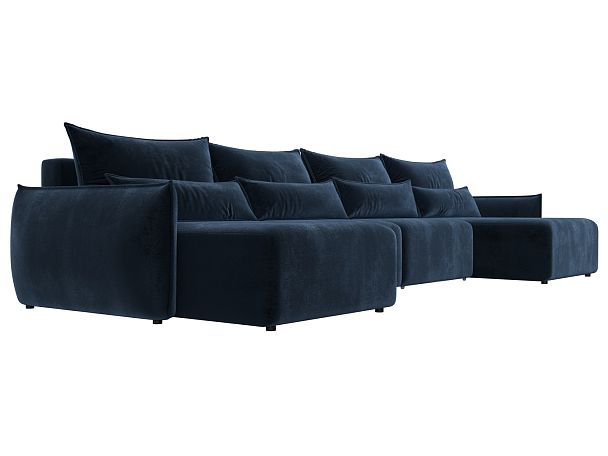 Диван П-образный Лига-051 НПБ Лонг Велюр синий - Вид 3