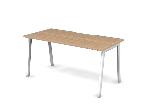 MATRIX 121S102-A Стол прямой, проводник вырезной (A-обр. опоры) 1580х780х775 Швейцарский вяз/Белый - Вид 1