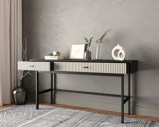 Консоль с двумя ящиками Emerson арт EM22/milky/L - Вид 2