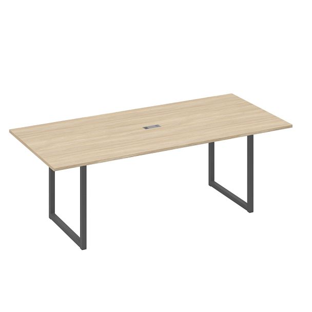 Стол 220 переговорный с металлокаркасом QUATTRO A4 А4 Б4 124 БП дуб скандинавский / металлокаркас антрацит - Вид 1