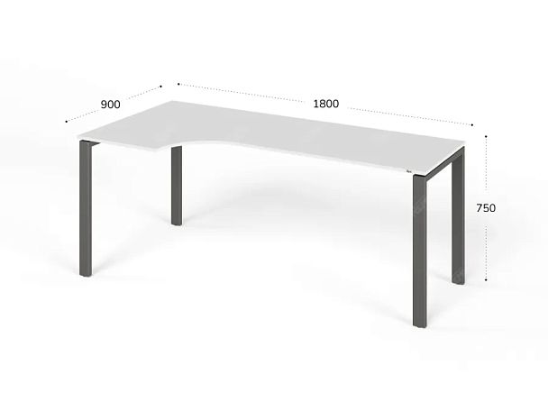 ЛАЙТ / LIGHT RLG016-16x9L Угловой стол 180x90x75 Белый - Вид 2