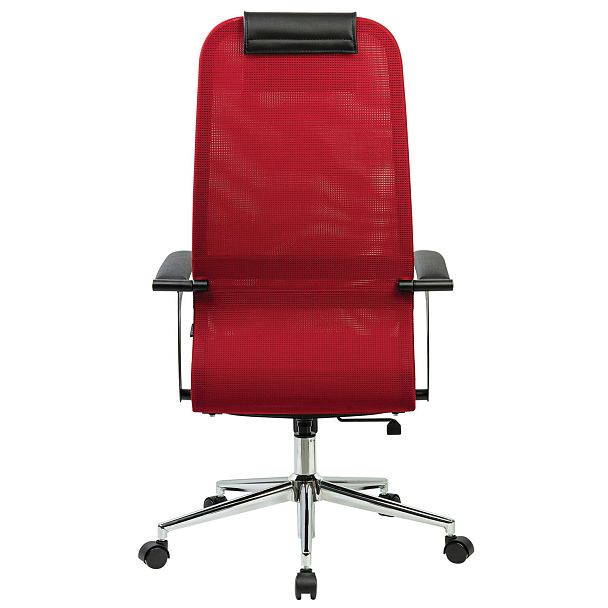 Кресло офисное BRABIX PREMIUM "Ultimate EX-801" хром, плотная двойная сетка Х2, черное/красное, 532921 - Вид 6