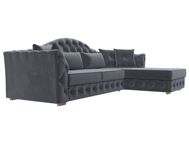 Диван угловой Артис правый угол Велюр серый - Вид 3