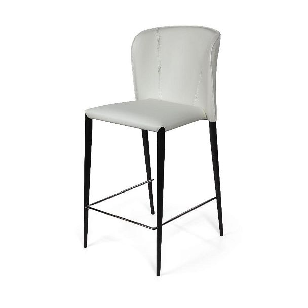 Стул полубарный Albert, кожа белый - Вид 6