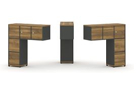 Concept Надставка низкая CN.DNN-005 Сандал Янтарный/Антрацит/Металл Антрацит 1099*365*1130 - Фото предпросмотра