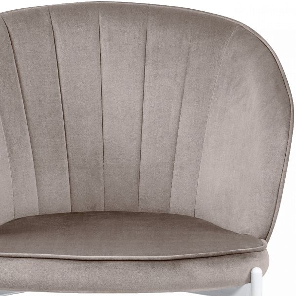 Комплект кухонных стульев Миэль серо-бежевый велюр/белый, 2 шт. - Вид 7