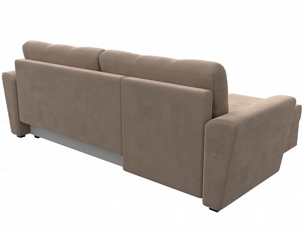 Угловой диван Амстердам Лайт левый (полностью велюр бежевый) - Вид 6