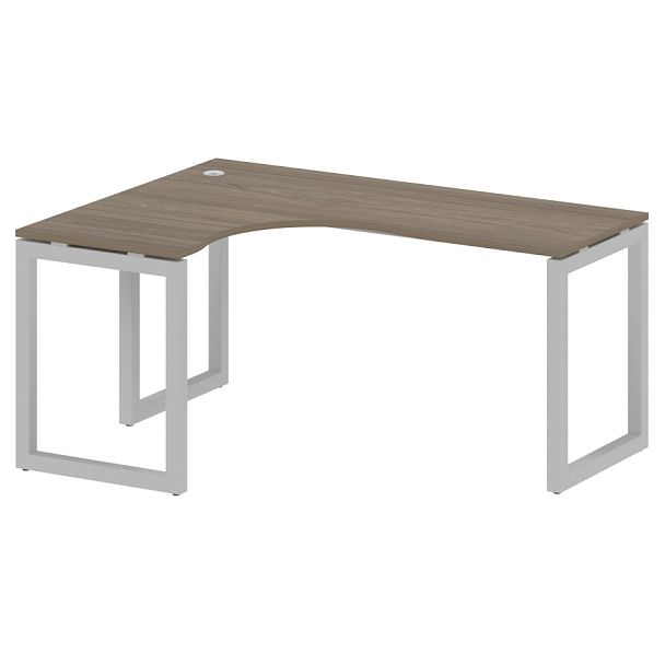 Metal System Quattro Стол криволинейный левый на О-образном м/к 50БО.СА-4 (L) Вяз/Серый металл 1600*1200*750 - Вид 1