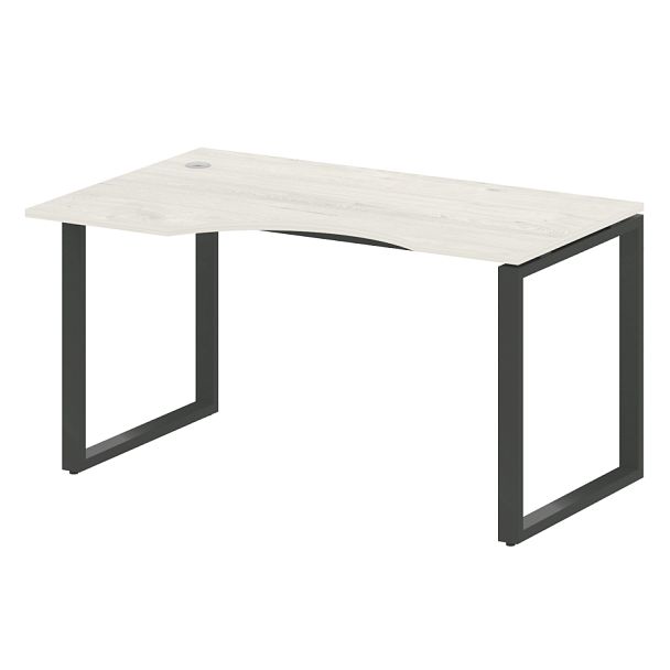 Metal System Стол криволинейный левый на О-образном м/к БО.СА-2 (L) Дуб наварра/Антрацит металл 1400*900*750 - Вид 1