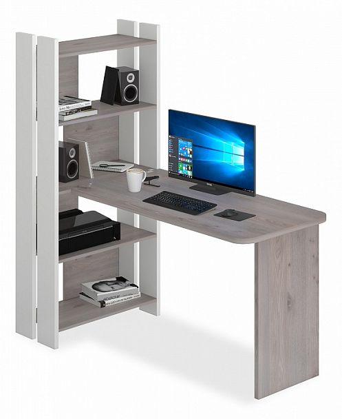 Стол компьютерный Домино Lite СТЛ-ОВ+С120Р Белый/Нельсон - Вид 1