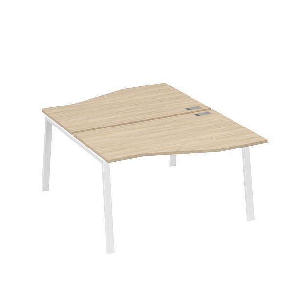 Рабочая станция столы Техно (2х140) каркас TRE A4 А4 Б3 190  БП дуб скандинавский / металлокаркас белый - Вид 1