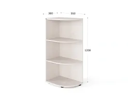 UNITY РШ-09Г ДУБ МОЛОЧНЫЙ Стеллаж открытый Угловой 380х550х1208 - Фото предпросмотра