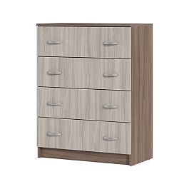 КМ 554 Бася ЛДСП комод 4 ящ. шимо темный/шимо светлый - Фото предпросмотра