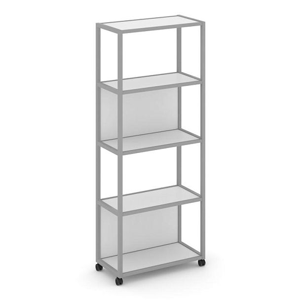 Shelf Mobile Стеллаж 5 уровней 1 секция VR.LT-STK-505.08 Белый Бриллиант/Металл Серый 800*400*2000 - Вид 1