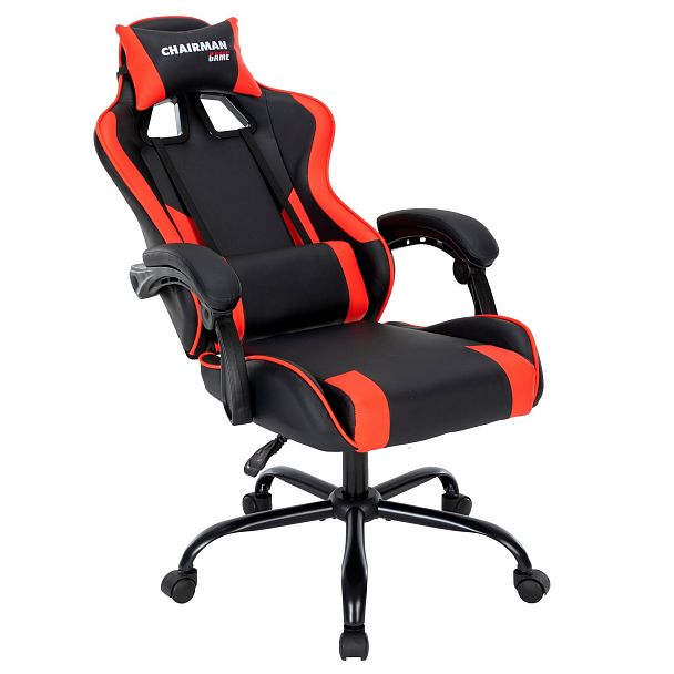 Кресло CHAIRMAN CH41, экокожа, черный/красный - Вид 2