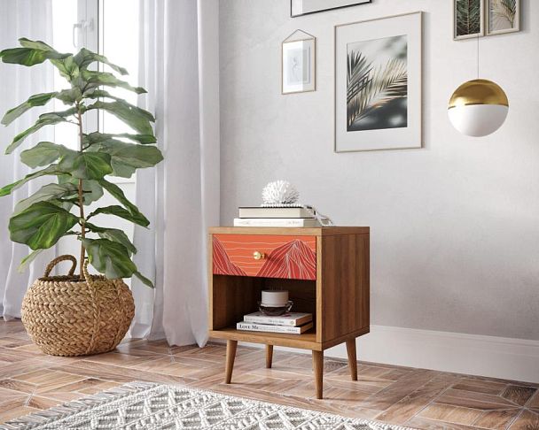 Тумбочка Berber с открытой полкой 49 принт арт BB33/Print_49, разноцветная - Вид 3