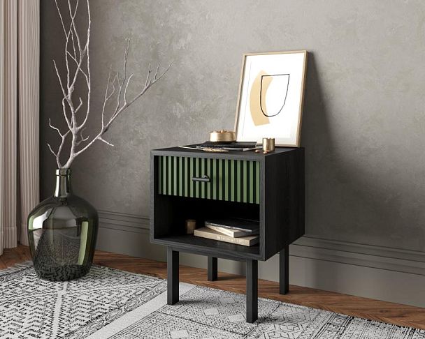 Тумбочка с верхним ящиком Emerson арт EM11/green/L - Вид 3