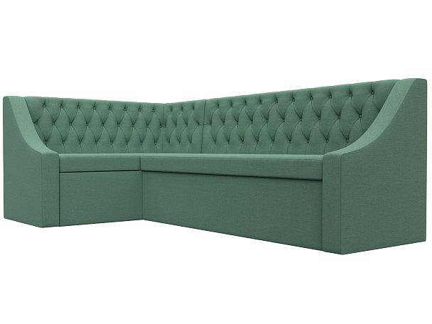 Диван кухонный угловой Мерлин левый угол Рогожка зеленый - Вид 3