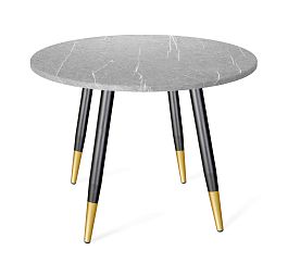 Стол Sheffilton SHT-TU104/TT 90 МДФ черный муар/золото/серый мрамор - Фото предпросмотра