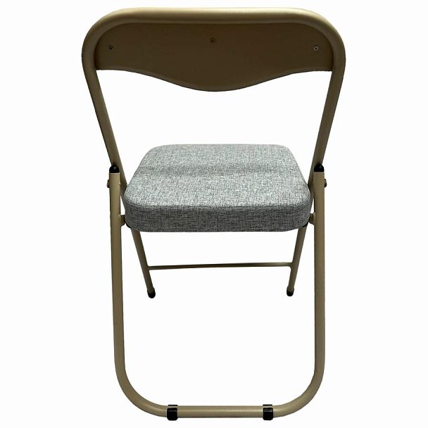 Стул складной для дома и офиса РС04К комфорт, бежевый перламутровый каркас, рогожка бежевая - Вид 7