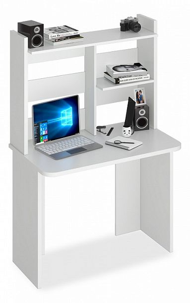 Стол компьютерный Домино Lite СКЛ-Прям100Р+НКЛ-100 Белый - Вид 1
