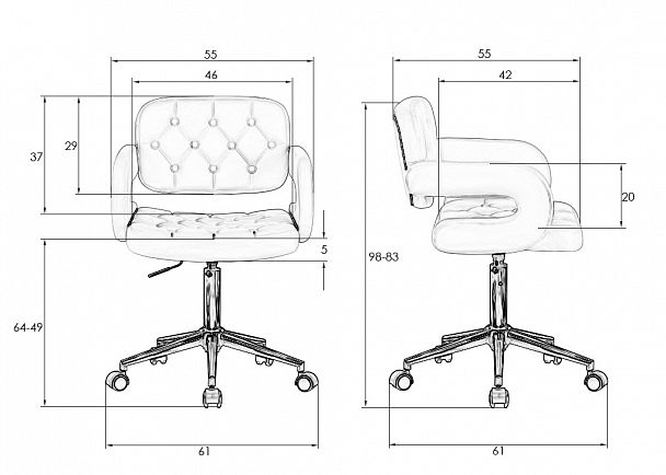 Офисное кресло для персонала DOBRIN LARRY BLACK (чёрный) - Вид 9