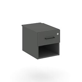 Стайл Проджект Тумба с 1 открытой нишей и 1 ящ. SN.TP-043 Антрацит/Черный Ручки 343*607*356 - Фото предпросмотра