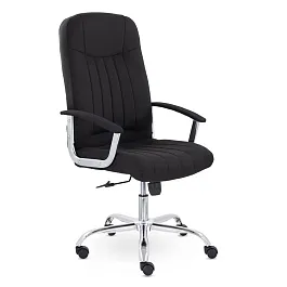 Кресло офисное "Бостон", CH-277, хром, ткань, черный (М-16) - Фото предпросмотра