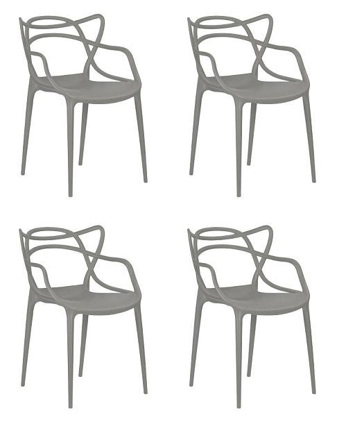 Набор 4 шт Стул обеденный DOBRIN MASTERS (светло-серый (GR-01)) - Вид 1