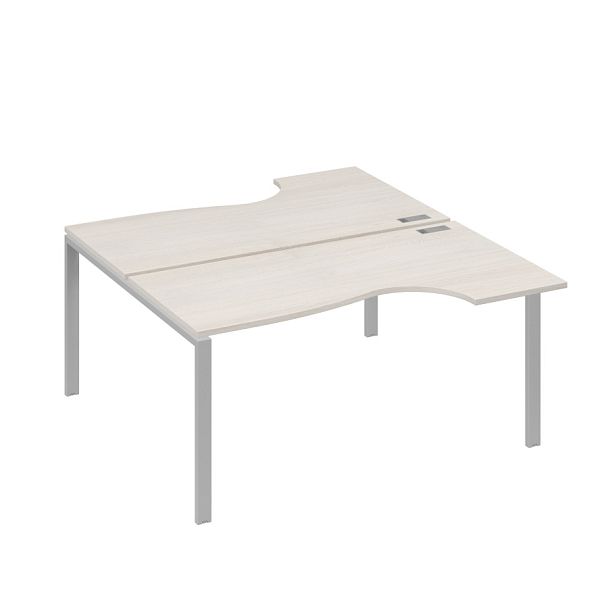 Станция на каркасе UNO (2х160) столы Классика A4 А4 Б1 185 БП дуб / металлокаркас серый - Вид 1