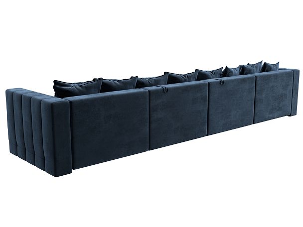 Диван П-образный Лига-052 НПБ Лонг Велюр синий - Вид 5