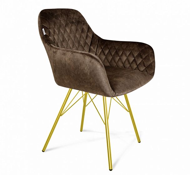 Стул Sheffilton SHT-ST38/S37 кофейный трюфель/золото - Вид 1