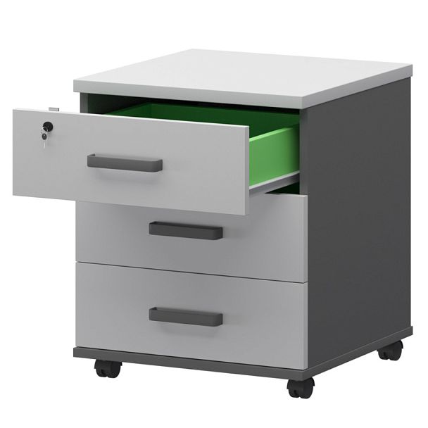 Тумба подкатная СМТ-3ПЦ Тип2 Графит/Белый 434x450x620 Смарт - Вид 1